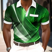  Per uomo Geometrico Linea Polo Manica Corta Magliette polo Camicie con Colletto Business Casual All'aperto Athleisure Abbigliamento quotidiano Stampa 3D Bottoni Tessuto retato traspirante Estate