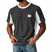 cheap Waffle Knit Tee-Men's Waffle T-shirt Tee Top Short Sleeve Crew Neck Summer Spring All Seasons Solid Color Fashion Designer Casual Color Block Casual Daily Outdoor Light Blue Black Light Green Top Tee for Men