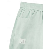 economico Classico-Per uomo Pantaloni di Lino Pantaloni Pantaloni Estivi Pantaloni Larghi Coulisse Elastico in vita Gamba Dritta Semplice Leggero Traspirante Lunghezza intera Casuale Quotidiano All'aperto Vacanza Moda