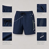 cheap Casual Shorts-Men's Casual Shorts Four-Way Stretch Fabric Dark Blue