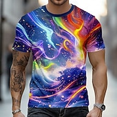 abordables T-shirts 3D-Homme Géométrique Abstrait Multicolore T-shirt Manche Courte T-shirt Impression 3D Col ras du cou Chemise Mode Occasionnel Quotidien Rue Noir 1 Noir Noir 2 Été Printemps Vêtement Tenue S M L XL XXL