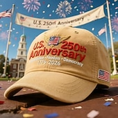 Cappellino da baseball per il 250° anniversario degli Stati Uniti (1776-2026), cappello patriottico ricamato con indipendenza, libertà e democrazia, cappellino vintage con bandiera americana effetto