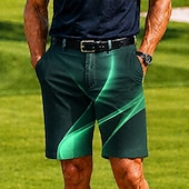 baratos Calções Impressos-Homens Ondas Arte abstrata Bloqueio de cores Bermudas Shorts casuais Bermudas de Golfe Cintura Média Business casual Trabalho Golf férias na praia Calções de corte reto com 4 bolsos Designer Roupa