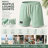 economico Pantaloncini casual-Per uomo Pantaloncini Waffle Pantaloncini Estivi Shorts da Spiaggia Pantaloncini casual Coulisse Elastico in vita Tinta unica Comodità Lunghezza al ginocchio Quotidiano All'aperto Abbigliamento