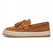 cheap Slip-On Casual Shoes-Men's Blue Tassel Espadrille Loafers – Lightweight Slip-On Resort Shoes, Old Money Casual Footwear for Cruises, Beach Vacations and Weekend Getaways
