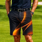 baratos Calções Impressos-Homens Ondas Arte abstrata Bloqueio de cores Bermudas Shorts casuais Bermudas de Golfe Cintura Média Business casual Trabalho Golf férias na praia Calções de corte reto com 4 bolsos Designer Roupa
