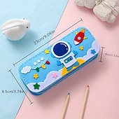 economico Regali-Confezione da 6 astucci per matite fai da te fatti a mano con personaggi dei cartoni animati per bambini, kit di cucito per astucci in feltro con dinosauri, unicorni e sirene, arte per bambini