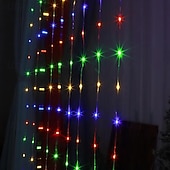 preiswerte Vorhang- und Eiszapfenlichter-3M Lichterketten 320 LEDs 1 Stück Warmweiß Weiß Blau Kreative Lichterketten Festtagslichter Fenster- / Vorhang- / Eiszapfenlichter Halloween Innenbereich Wasserdicht 110-240 V
