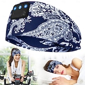 levne TWS Pravá bezdrátová sluchátka-Sluchátka na spaní s Bluetooth čelenkou, bezdrátová sportovní čelenka s vestavěnými HD stereo reproduktory, měkká elastická prodyšná oční maska pro spaní na boku, běh, jóga, cestování, paisley vzor