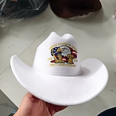 abordables 250 Aniversario de los EE. UU.-Sombrero vaquero con águila y bandera estadounidense del 250 aniversario, sombrero western patriótico bordado para hombres y mujeres, regalo de celebración del 250 aniversario, sombrero vaquero del