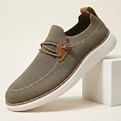 economico Scarpe Casual con Lacci-mocassini da uomo color kaki, scarpe casual traspiranti in maglia, scarpe comode e leggere per guidare, viaggiare e per l'uso quotidiano.