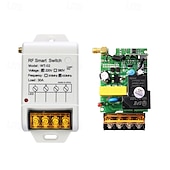 billiga Smarta strömbrytare-AC 220V 30A trådlös fjärrkontrollbrytare, högeffekts RF 433mhz-mottagare &amp;Sändarsats med extern sugantenn för vattenpump, motor, LED-lampa, industriell fjärrbrytare med lång räckvidd, wt-02