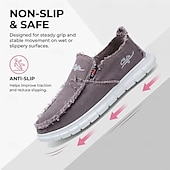 ieftine Pantofi casual slip-on-Mocasini slip-on din pânză spălată pentru bărbați – pantofi de mers ușori și respirabili, pentru purtare zilnică, călătorii, escapade de weekend și stil de viață relaxat