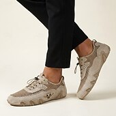 economico Scarpe Casual con Lacci-Scarpe da ginnastica da uomo beige in mesh – scarpe casual traspiranti e leggere, comode calzature da esterno per viaggi, passeggiate e uso quotidiano