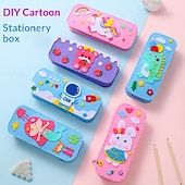 economico Regali-Confezione da 6 astucci per matite fai da te fatti a mano con personaggi dei cartoni animati per bambini, kit di cucito per astucci in feltro con dinosauri, unicorni e sirene, arte per bambini