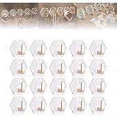 cheap Home Storage &amp; Hooks-15/20 PCS Water Ripple Hexagonal Self Adhesive Hooks, No-Drill Waterproof Wall Hooks for Bathroom Kitchen, Heavy Duty Acrylic Glacier Ripple Hook for Towels Keys &amp; Home Decor