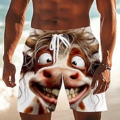 Per uomo Animale Bestiame Costumi da bagno Costumi da bagno Pantaloncini da bagno Pantaloncini da Surf Misura del girovita medio Divertente Quotidiano All'aperto Tasche Laterali fodera in rete