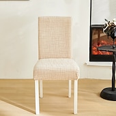 cheap Dining Chair Cover-Polar Fleece Fabric Dining Chair Cover, Stretch Elastic Chair Slipcover for Home Hotel, Washable Removable Soft Seat Protector