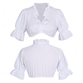abordables Conjunto de Dirndl-Oktoberfest Vestido de dirndl Conjunto de dirndl Blusa con falda acampanada Jacquard Encaje Mucama Alemán alpino Herencia prados Mujer Carnaval Festival de Cerveza Paño de estilo tradicional