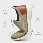 baratos Sapatos Casuais Slip-On-Tênis masculino slip-on para caminhada – tênis leves, respiráveis e confortáveis, calçado casual para viagens, caminhadas e uso diário.