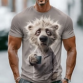  Per uomo Animale Orso Maglietta Manica Corta maglietta Stampa 3D Girocollo Camicia Divertente Casuale Quotidiano Streetwear Blu Marrone Cachi Estate Primavera Abbigliamento S M L XL 2XL 3XL