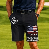 abordables Shorts Patrióticos 250-4 de julio de 2026, 250 aniversario Hombre Estrella Bandera estadounidense de los Estados Unidos 1776 Bermudas Pantalones cortos casuales Shorts de golf Media cintura Informal de negocios Trabajo