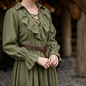  Medievale Rinascimento Vestito Lunghe Pirata Vichingo Costume Per donna Costumi da pirata Fantasia Halloween Carnevale Performance LARP Fiera Rinascimentale Adulti Vestito