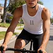 economico Maglie da uomo-gilet da ciclismo da uomo tinta unita senza maniche gilet da bici wosawe con 3 tasche posteriori trainer ad asciugatura rapida traspirante elasticizzato sportivo nero bianco abbigliamento
