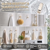 cheap Home Storage &amp; Hooks-15/20 PCS Water Ripple Hexagonal Self Adhesive Hooks, No-Drill Waterproof Wall Hooks for Bathroom Kitchen, Heavy Duty Acrylic Glacier Ripple Hook for Towels Keys &amp; Home Decor
