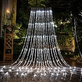preiswerte Vorhang- und Eiszapfenlichter-3M Lichterketten 320 LEDs 1 Stück Warmweiß Weiß Blau Kreative Lichterketten Festtagslichter Fenster- / Vorhang- / Eiszapfenlichter Halloween Innenbereich Wasserdicht 110-240 V