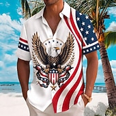  2026 250º Polo Camisetas de Hombre de la Bandera Americana Camiseta Camiseta de Verano Camisa de Botón Camisetas de Manga Corta Patrióticas al Aire Libre Festival Verano Primavera Cuello Abatible