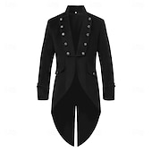 abordables Vêtements d&amp;#39;extérieur-Rétro Vintage Queue-de-pie Manches longues Prince Vampire Gentleman Déguisement Homme Fantaisie Halloween Carnaval Mascarade Foire de la Renaissance LARP Adulte Manteau
