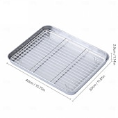 cheap Grills &amp; Outdoor Cooking-Stainless Steel Baking Sheet Pan with Rack, Heavy Duty Roasting Tray for Oven, Grill &amp; Broiler, Dishwasher Safe Bakeware for Cookies, Bacon, Chicken, Turkey &amp; Vegetables