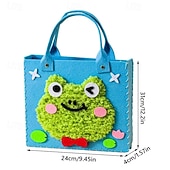 abordables Regalos-Bolso de mano creativo para pintar con hilo para niños, paquete de 3/6 bolsos de fieltro con animales surtidos al azar, bolso de mano de costura hecho a mano, arte educativo &amp;Actividad manual, lindos