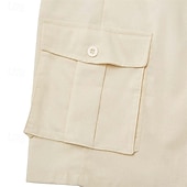 economico Vacanza-Per uomo Pantaloncini cargo Shorts di Lino Pantaloncini Estivi Shorts da Spiaggia Coulisse Elastico in vita Tasca di carico Blocco di colori Tinta unita Comodità Traspirante Lunghezza al ginocchio