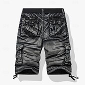 cheap Classic-Men's Comfort Waist Tactical Cargo Cargo Shorts Shorts Casual Shorts Multi Pocket Flap Pocket Camouflage Knee Length Outdoor Streetwear Daily Wear Fashion Streetwear Black Purple Inelastic