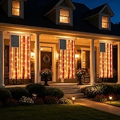  Bannière lumineuse en tissu aux couleurs du drapeau américain, célébration du 250e anniversaire des États-Unis, décorations de jardin pour le 4 juillet, articles de fête patriotiques, pour le Memorial