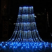 preiswerte Vorhang- und Eiszapfenlichter-3M Lichterketten 320 LEDs 1 Stück Warmweiß Weiß Blau Kreative Lichterketten Festtagslichter Fenster- / Vorhang- / Eiszapfenlichter Halloween Innenbereich Wasserdicht 110-240 V