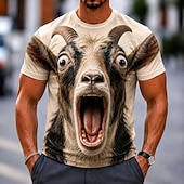  Homens Animal Ovelha Camiseta Manga Curta Camiseta Impressão 3D Gola Redonda Camisa Engraçado Casual Diário Rua Rosa Marron Verde Verão Primavera Roupa S M L XL 2XL 3XL
