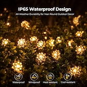 preiswerte Solar-Außenleuchten-12m Lichterketten 100 LEDs Solarmodul Warmweiß Kaltweiß Rot Kreative Lichterketten Festtagslichter Halloween Innenbereich Kreativ USB-betrieben Solarbetrieben