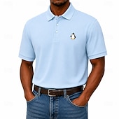 ieftine Polo clasic pentru bărbați-Bărbați 100% Βαμβάκι Polo brodat Casual Afaceri Răsfrânt Manșon scurt De Bază Timp Liber Culoare solidă Texturat Brodat Nasturi Primavara vara Albastru piscină Alb Negru Verde Deschis Trifoi 100