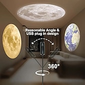  LED-ruimteprojectorlamp met 360° draaiende planeten, nachtlampje voor thuisfeestjes, plafond- en wanddecoratie, roterende LED-planeetprojectorlamp.