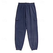 voordelige Klassiek-Voor heren Cargohosen Linnen broek Broek Korte broek Zomerbroek Trekkoord Meerdere zakken Elastisch manchet Effen Comfort Ademend Volledige lengte Casual Dagelijks Feestdagen Vakantie Modieus blauw