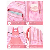 baratos Mochilas para Crianças e Adolescentes-Mochila Rosa para Meninas do Ensino Fundamental Mochila Fofa de Princesa com Armazenamento Multi-Compartimento e Design de Grande Capacidade para Volta às Aulas