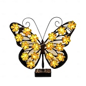 ieftine Aplice de Exterior-Lampă fluture pentru exterior, decor de perete impermeabil cu energie solară, lampă LED peisagistică, ornament pentru gard de grădină, iluminare ambientală delicată pentru terasă/curte