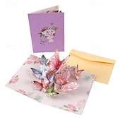 economico Regali-Confezione da 2 biglietti d'auguri 3D a comparsa con bouquet di fiori e girasoli &amp;Garofani di carta in vaso per la festa della mamma, compleanno, anniversario, auguri di pronta guarigione, biglietto