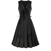 economico Vestiti-Punk &amp; Gotico Rinascimento Steampunk Vestito Strega Ragazza gotica Tinta unica Costume Per donna Fantasia Stile Steampunk Notte di Valpurga Halloween Carnevale Mascherata Casual Quotidiano Adulti