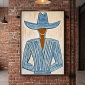 cheap People Paintings-Mintura Handpainted Figures Oil Painting On Canvas Wall Art Modern Decoration Abstract Picture For Home Hotel Decor Rolled Frameless Unstretched Painting