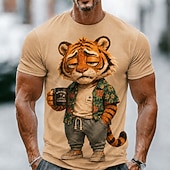  Per uomo Animale Orso Maglietta Manica Corta maglietta Stampa 3D Girocollo Camicia Divertente Casuale Quotidiano Streetwear Blu Marrone Cachi Estate Primavera Abbigliamento S M L XL 2XL 3XL