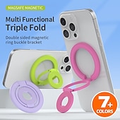 economico Supporto per telefono-Anello di supporto magnetico per telefono compatibile con MagSafe, supporto a tripla piega per iPhone 17 16 15 14 13 12 Pro Max Plus, impugnatura magnetica per telefono su entrambi i lati. &amp;Supporto